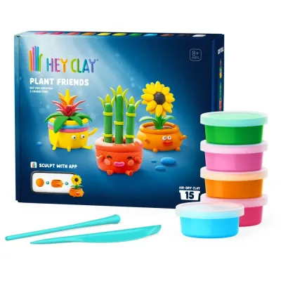 HEY CLAY — масса для лепки «Зелёные друзья», 15 банок с аксессуарами HCL15034