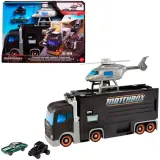 Mattel Matchbox The Movie — транспортёр 2 в 1 «Командный центр» с вертолётом и 2 машинками JJB32 — фото 1
