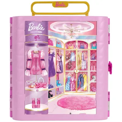 Mattel Barbie — модный шкаф-гардероб с вращением, переносной JJP01