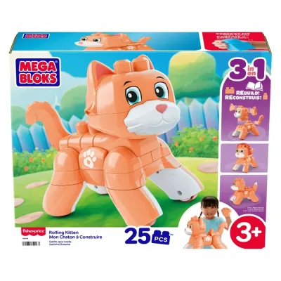 MEGA Bloks — котик-каталка 3 в 1, 25 деталей JMK86