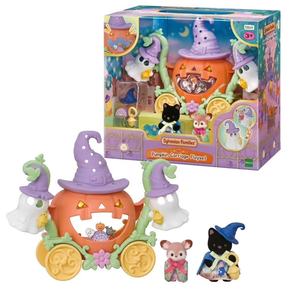 Epoch Sylvanian Families — тыквенная карета с 2 фигурками и хэллоуинскими аксессуарами 5869