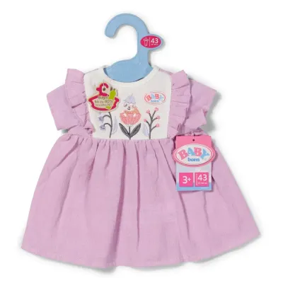 Zapf Creation BABY born — сиреневое платье с оборками для куклы 43 см 839669