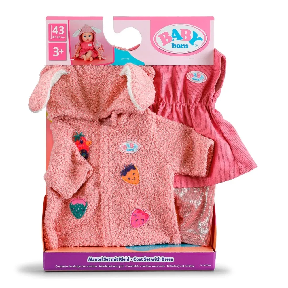 Zapf Creation BABY born — зимнее пальто с платьем для куклы 43 см 840740