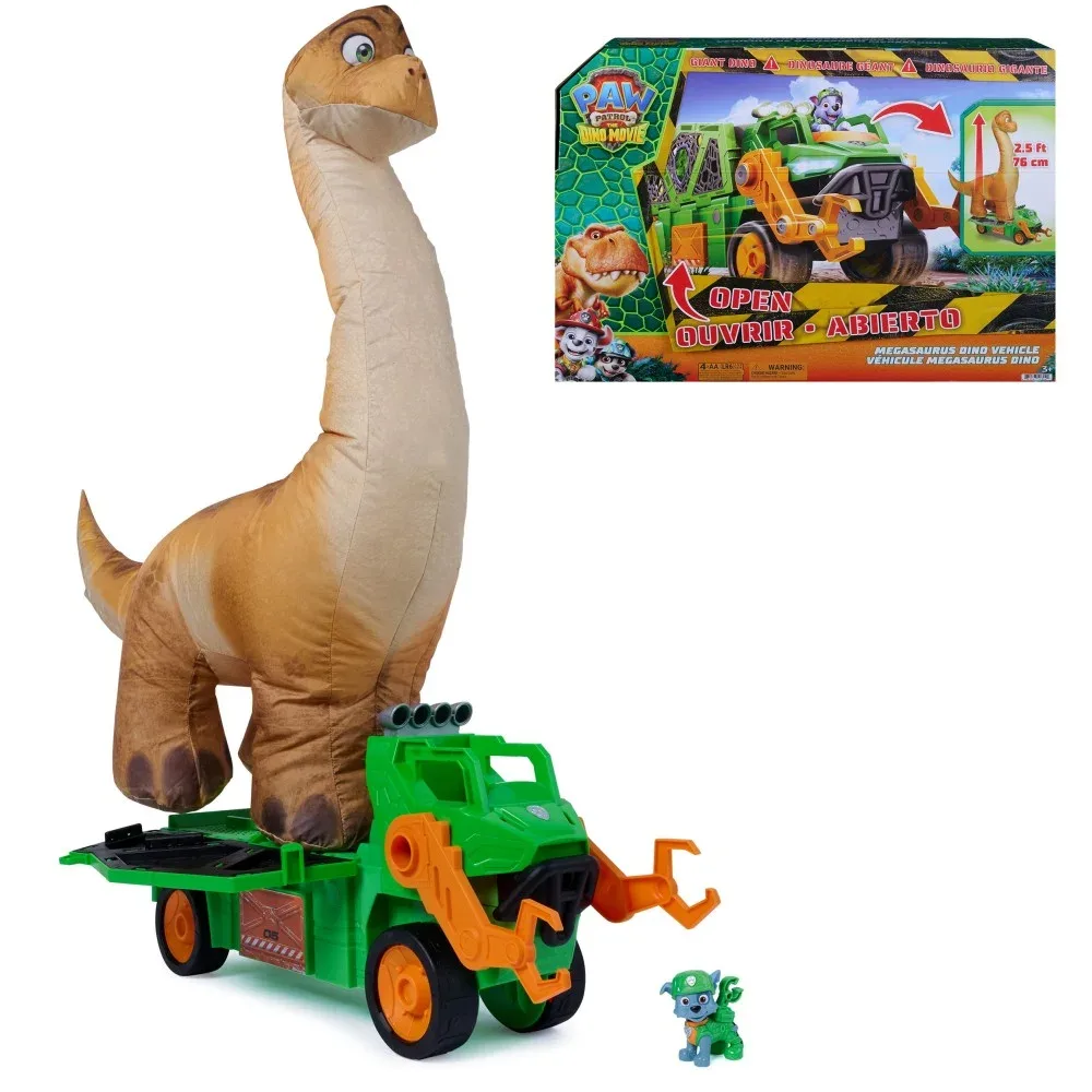 Spin Master Щенячий патруль и динозавры — транспорт Рокки Dino Vehicle, надувной Мегазавр 76 см 6075939