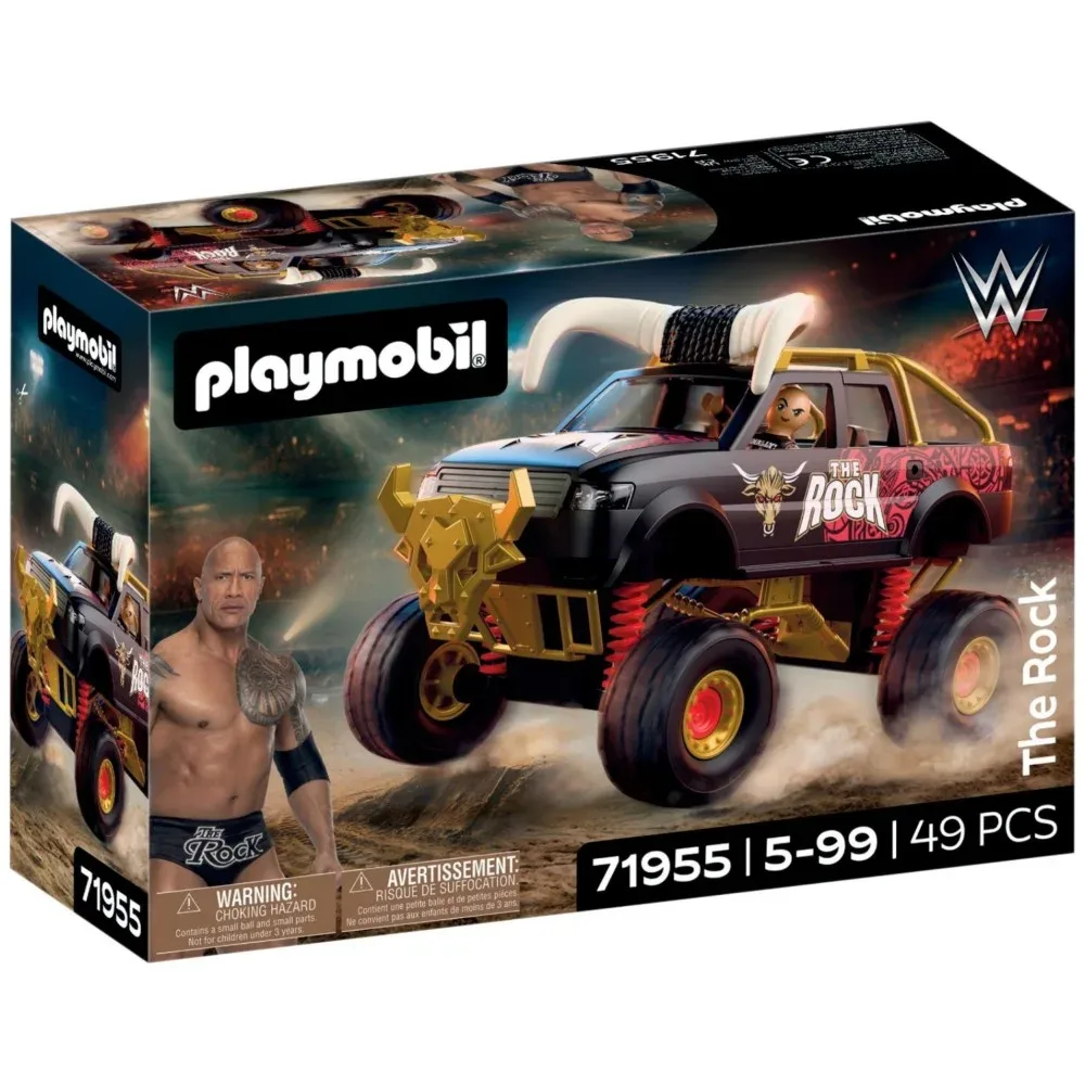 Playmobil WWE — монстр-трак и фигурка The Rock 71955