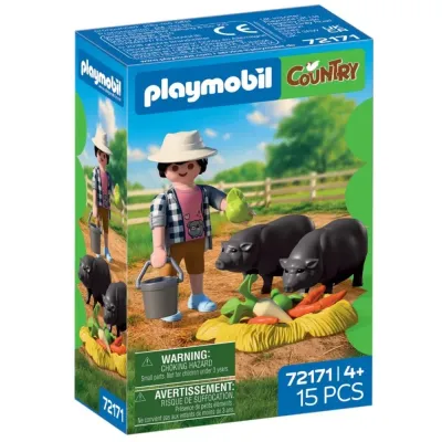 Playmobil Country — фермер с вислобрюхой свинкой 72171