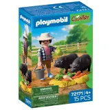 Playmobil Country — фермер с вислобрюхой свинкой 72171 — фото 1