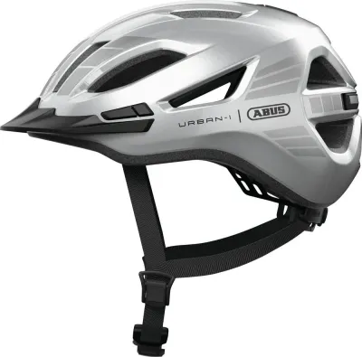 Шлем велосипедный Abus Urban-I 4.0 LR серебристо-зелёный