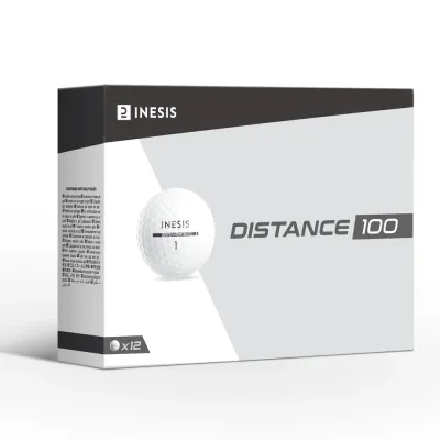 Мячи для гольфа Inesis Distance 100, 12 штук