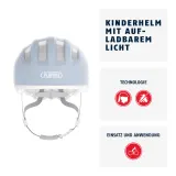 Шлем велосипедный детский Abus Smiley 3.0 Ace LED синий — фото 2