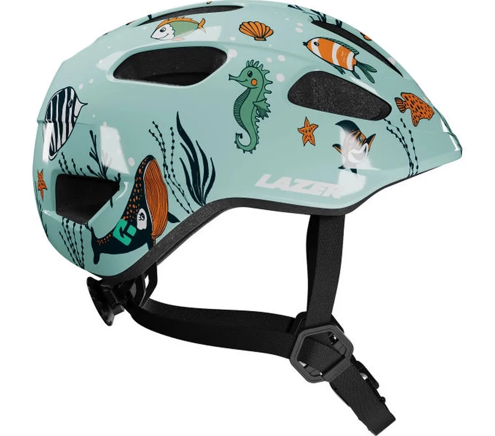 Шлем велосипедный детский Lazer Pnut 2.0 KinetiCore Sealife зеленый