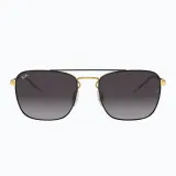Солнцезащитные очки Ray-Ban RB3588 черные/золотые/серые — фото 2