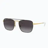 Солнцезащитные очки Ray-Ban RB3588 черные/золотые/серые — фото 4
