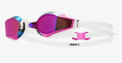 Стартовые очки для плавания TYR Stealth-X Mirrored, розовый/белый