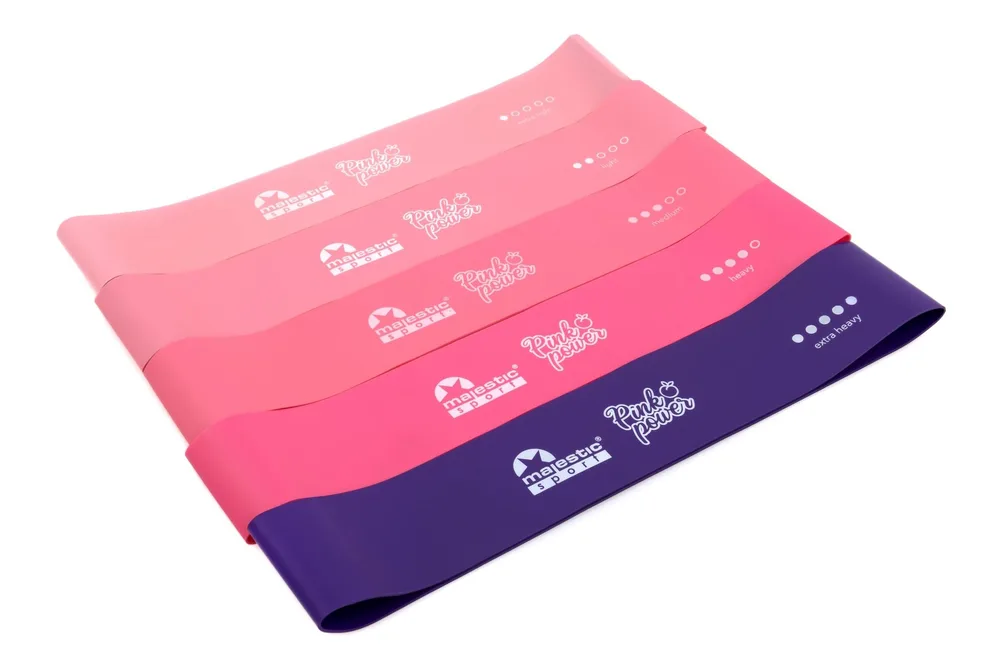 Majestic Sport Набор резинок для фитнеса Pink Power 5 штук