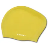 Indigo Sports Шапочка для плавания INDIGO силиконовая для длинных волос, Жёлтый — фото 2