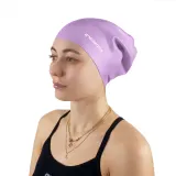 Indigo Sports Шапочка для плавания INDIGO XL силиконовая для длинных волос, Фиолетовый — фото 4