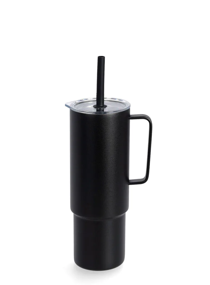 Кружка туристическая MiiR All Day Straw Cup чёрная