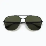 Солнцезащитные очки Ray-Ban RB3683, чёрные, зелёные линзы — фото 3