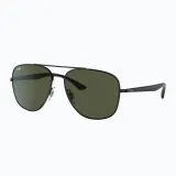 Солнцезащитные очки Ray-Ban RB3683, чёрные, зелёные линзы — фото 4