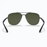 Солнцезащитные очки Ray-Ban RB3683, чёрные, зелёные линзы — фото 5