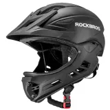 Шлем велосипедный детский Rockbros TT-018-BK полнолицевой с отстегивающейся защитой подбородка — фото 1