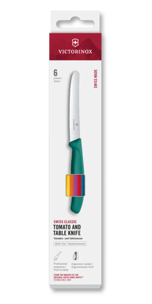 Набор из 6 зубчатых ножей Victorinox Swiss Classic Color 11 см