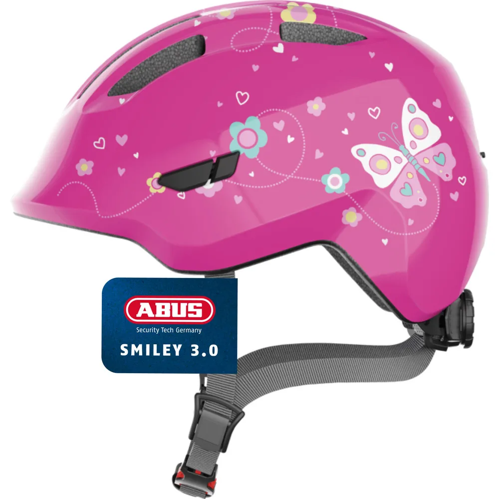Шлем детский прогулочный Abus Smiley 3.0 с блестящей бабочкой