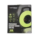 Удлинитель на катушке Germina 10 м с USB, 3 розетки, 16 А — фото 2