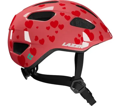 Шлем велосипедный детский Lazer Nutz 2.0 KinetiCore Little Hearts красный