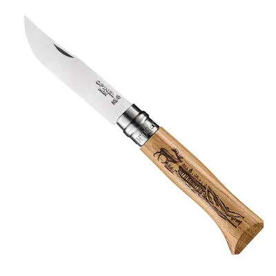 Складной нож Opinel Animalia Animals No.08 нержавеющий, Натуральное дерево