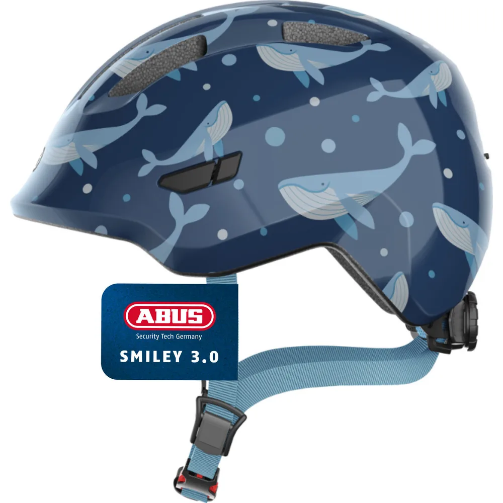 Шлем велосипедный детский Abus Smiley 3.0 Blue Whale, размер M 50-55 см