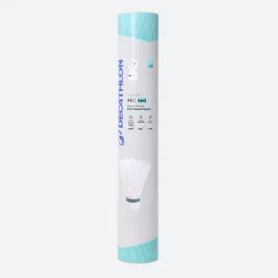 Kuikma Воланы перьевые для бадминтона Perfly FSC560, 12 штук, скорость 77