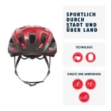 Шлем велосипедный Abus Aduro 3.0 LED красный Blaze Red — фото 2