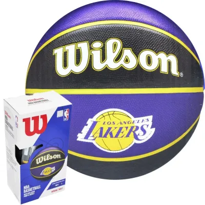 Мяч баскетбольный Wilson NBA LA Lakers с насосом и коробкой