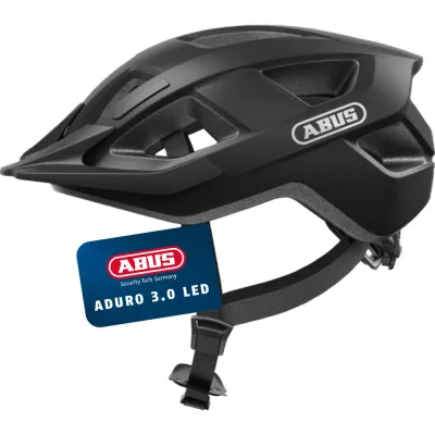 Шлем велосипедный городской Abus Aduro 3.0 LED чёрный