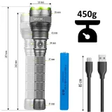 Аккумуляторный фонарь Vayox VA0254, USB-C, ZOOM, повербанк, 10000 лм — фото 5