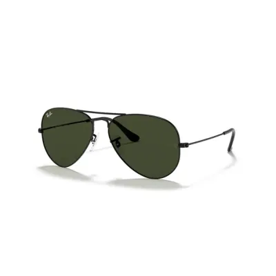 Солнцезащитные очки Ray-Ban Aviator Classic чёрные, зелёные линзы