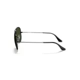 Солнцезащитные очки Ray-Ban Aviator Classic чёрные, зелёные линзы — фото 3