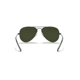 Солнцезащитные очки Ray-Ban Aviator Classic чёрные, зелёные линзы — фото 4