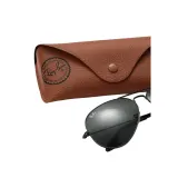 Солнцезащитные очки Ray-Ban Aviator Classic чёрные, зелёные линзы — фото 5