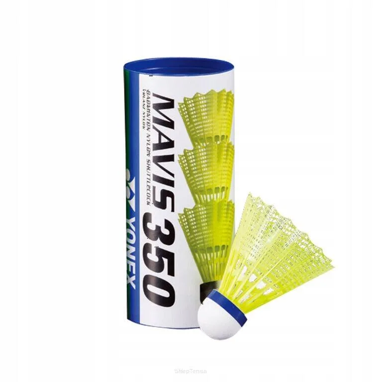 Воланы нейлоновые Yonex Mavis 350 жёлтые, средняя скорость, 3 шт