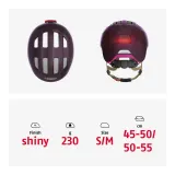 Шлем велосипедный детский Abus Smiley 3.0 Ace Led фиолетовый, размер S 45-50 см — фото 5