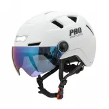 Pro Sport Lights Шлем для скоростного электровелосипеда с визором и накладками на уши, белый — фото 3