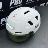 Pro Sport Lights Шлем для скоростного электровелосипеда с визором и накладками на уши, белый — фото 5