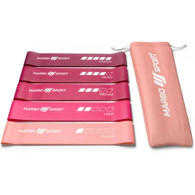 Резиновые ленты-эспандеры для тренировок Marbo Sport, 5 шт