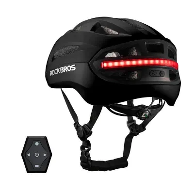 Шлем велосипедный ROCKBROS GlowGuard с LED подсветкой и пультом