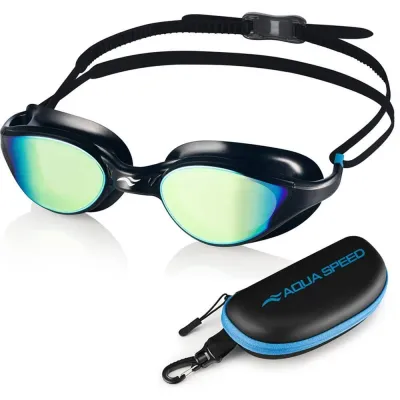 Очки для плавания Aqua Speed Vortex Mirror зеркальные с чехлом
