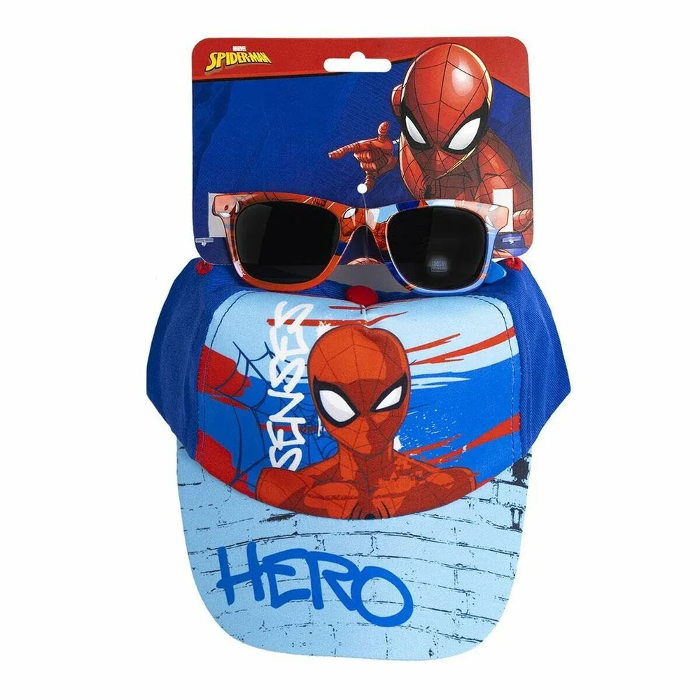 Солнцезащитные очки детские Spider-Man синие с панамой