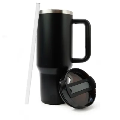 Термокружка Eurocatch Tumbler 1.2 л с ручкой, для посудомоечной машины, чёрная